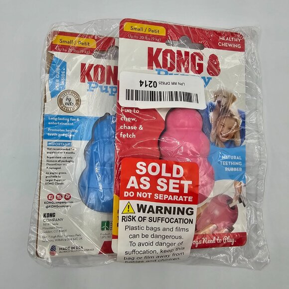 New in Packaging Set of 2 Kong (One Pink & One Blue) Classic Puppy - Size Small - Picture 3 of 3